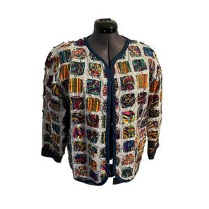 quilt coat handmade bright purple orange